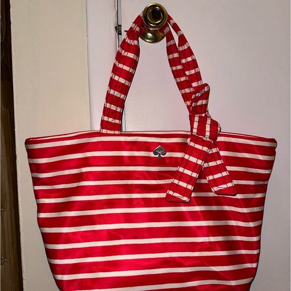 Kate spade red striped nylon tote - Picture 1 of 2